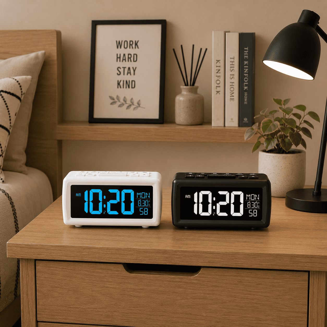 radio réveil blanc et noir chambre adulte - monreveil.com