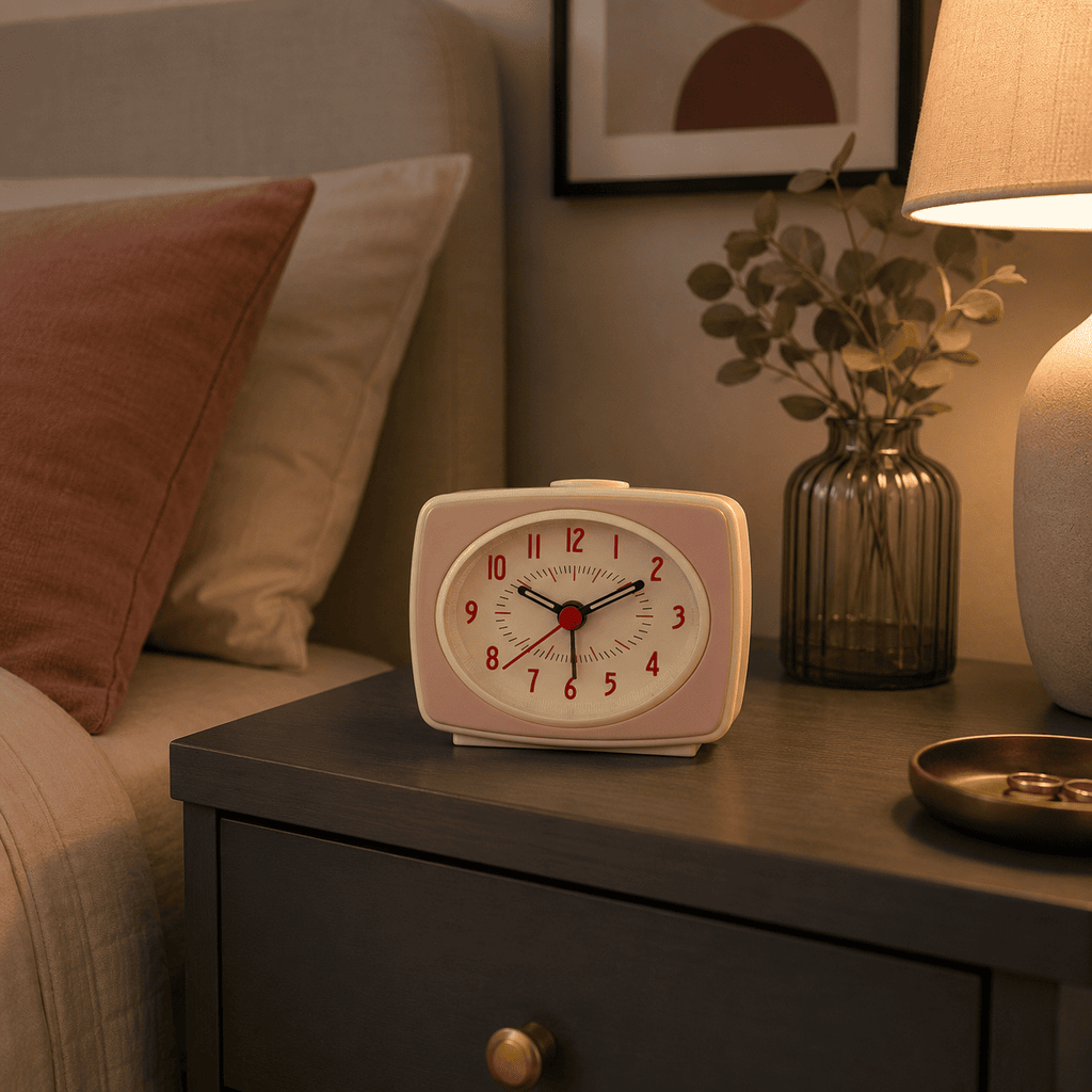 Mini Réveil Rétro Rose chambre d'adulte - monreveil.com