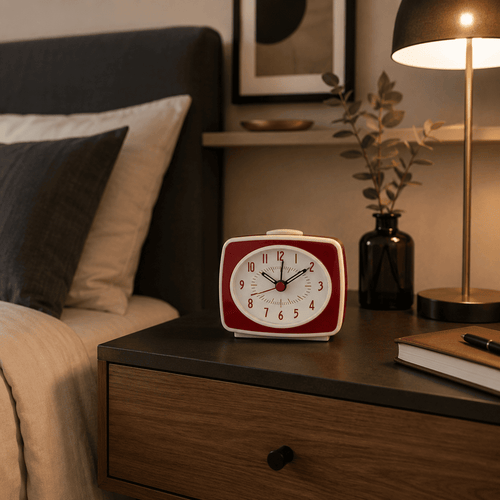 Mini Réveil Rétro Rouge chambre d'adulte - monreveil.com