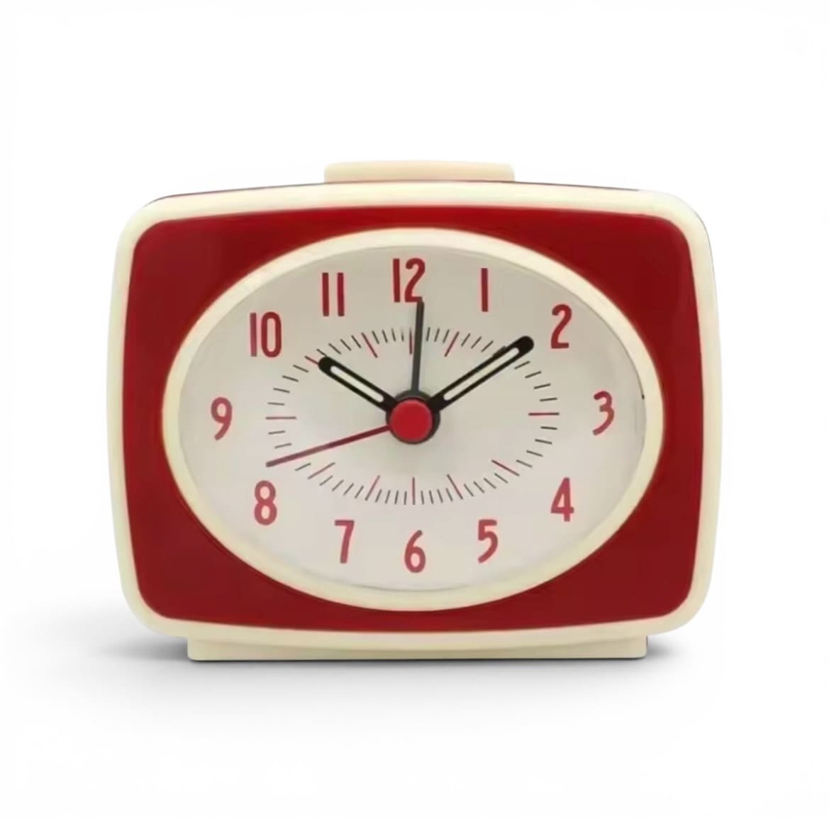 Mini Réveil Rétro Rouge fond blanc - monreveil.com