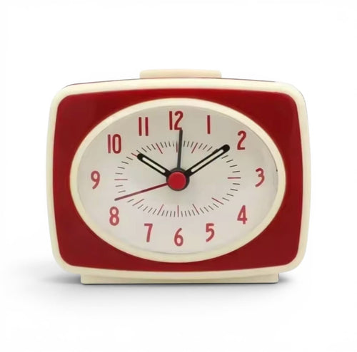 Mini Réveil Rétro Rouge fond blanc - monreveil.com