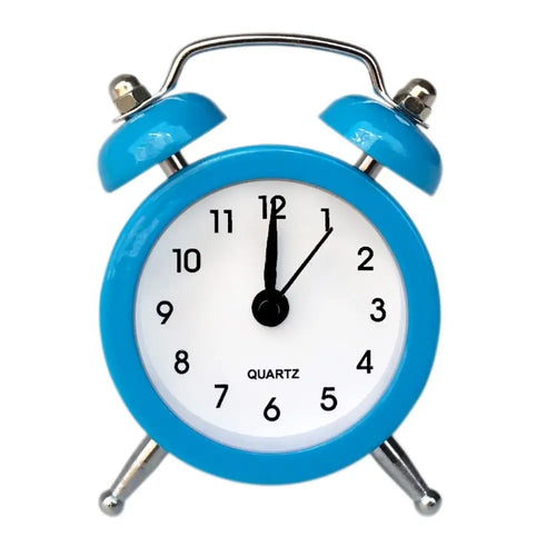 mini reveil horloge bleu sur fond blanc - monreveil.com