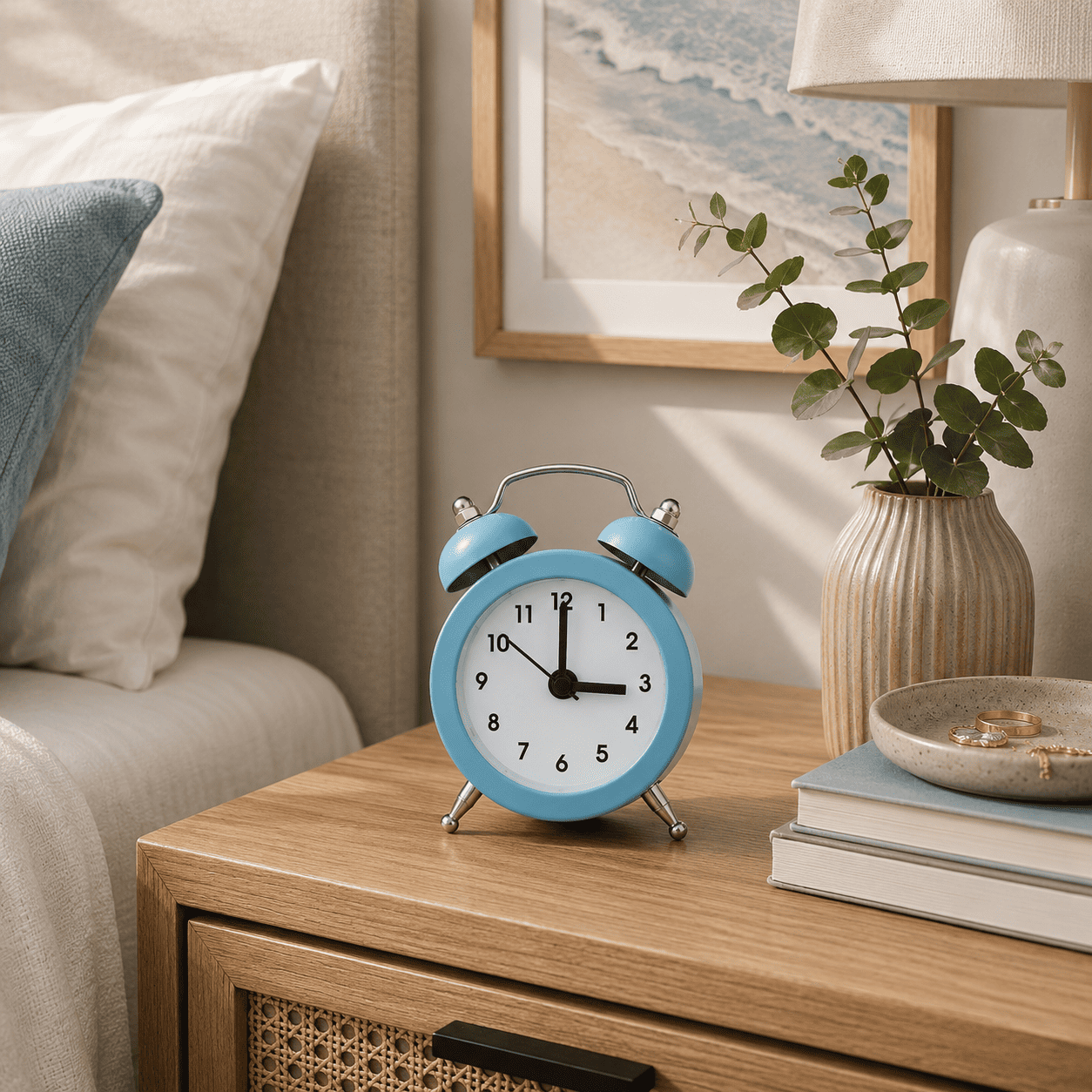 mini reveil horloge bleu clair chambre adulte - monreveil.com
