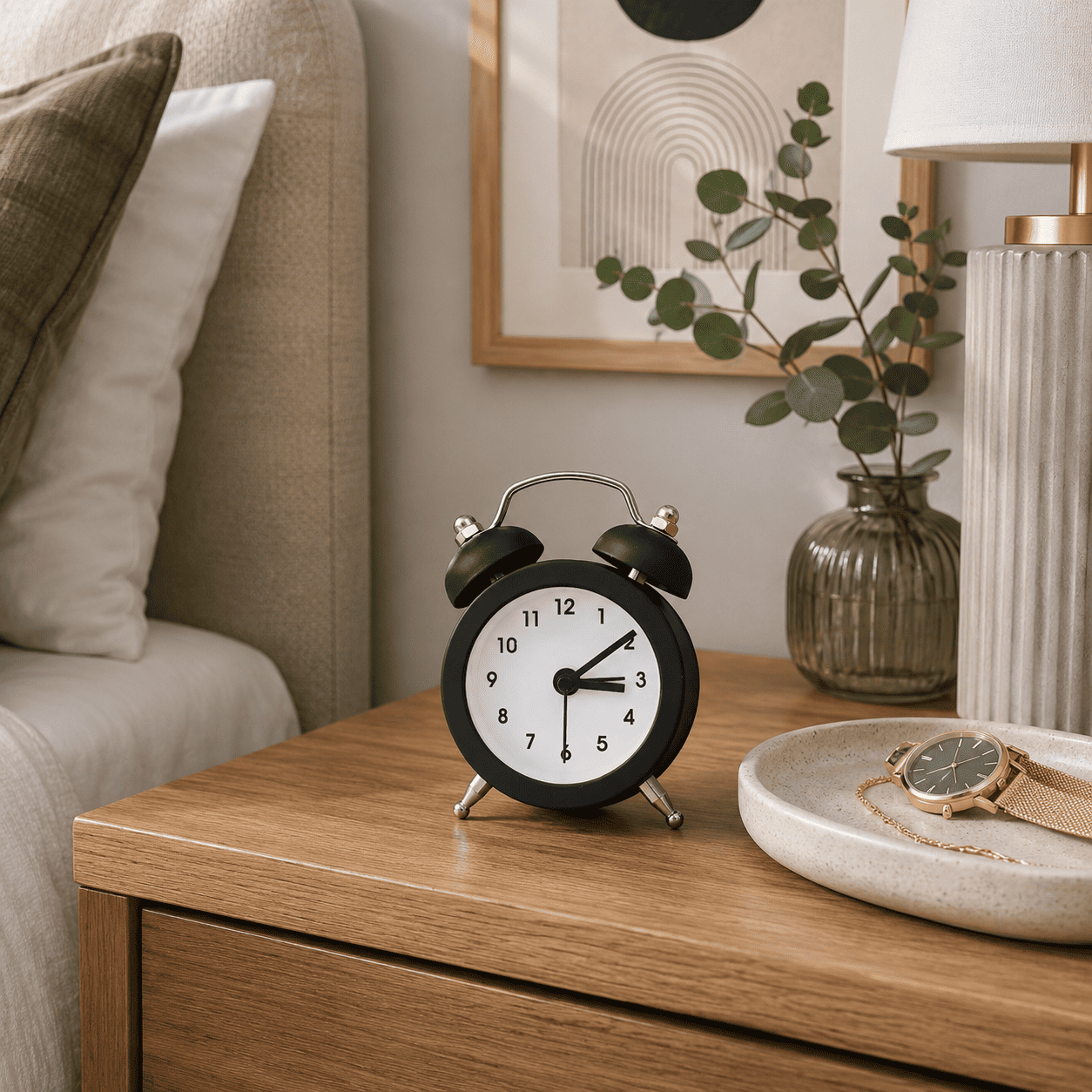 mini reveil horloge noir chambre adulte -  monreveil.com
