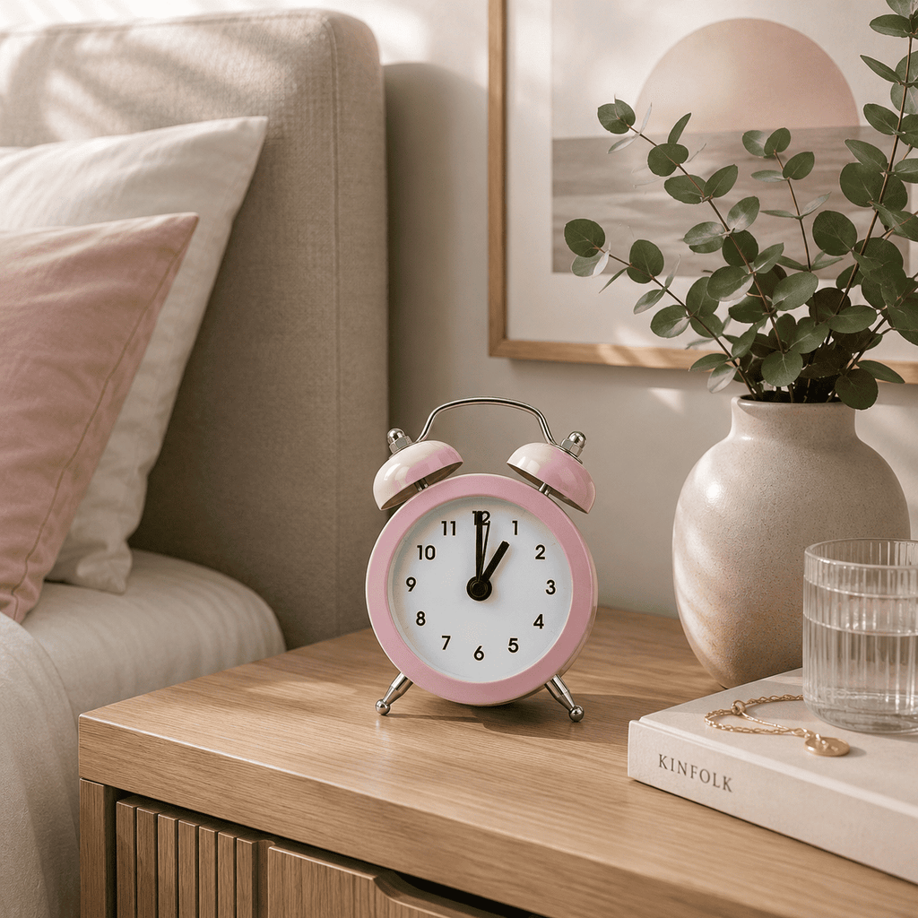 mini reveil horloge rose clair chambre adulte - monreveil.com
