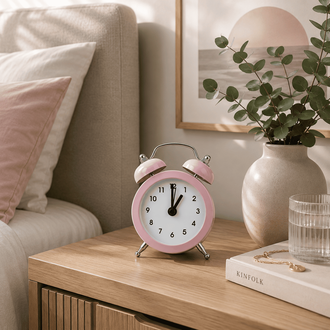 mini reveil horloge rose clair chambre adulte - monreveil.com