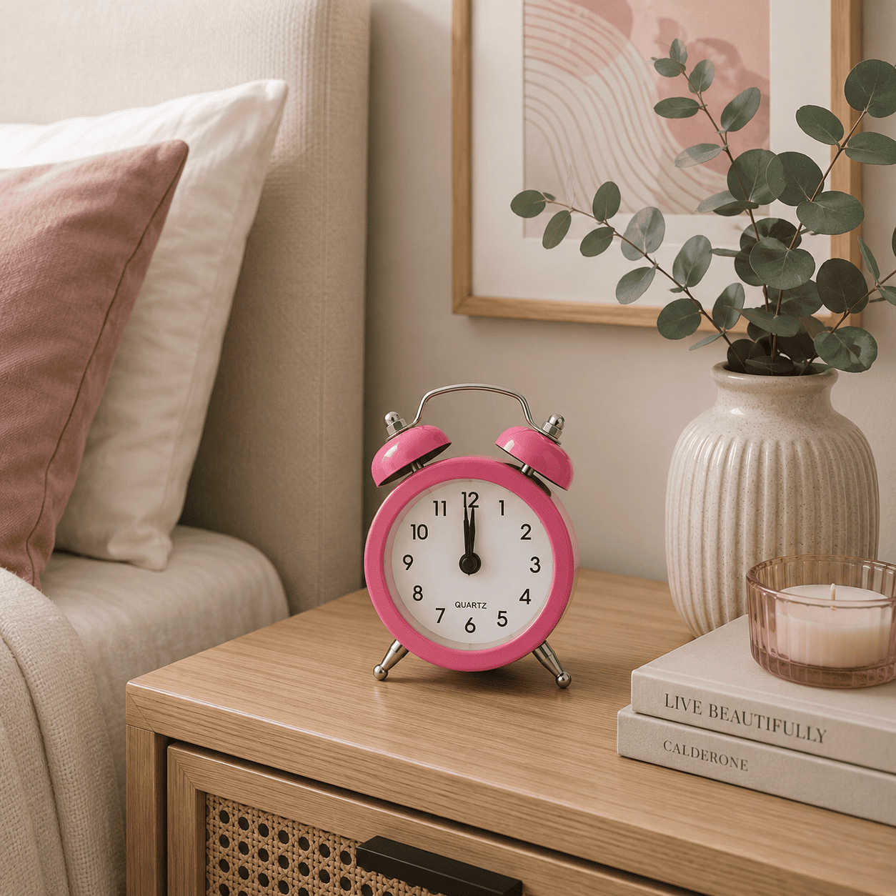 mini reveil horloge rose chambre adulte - monreveil.com