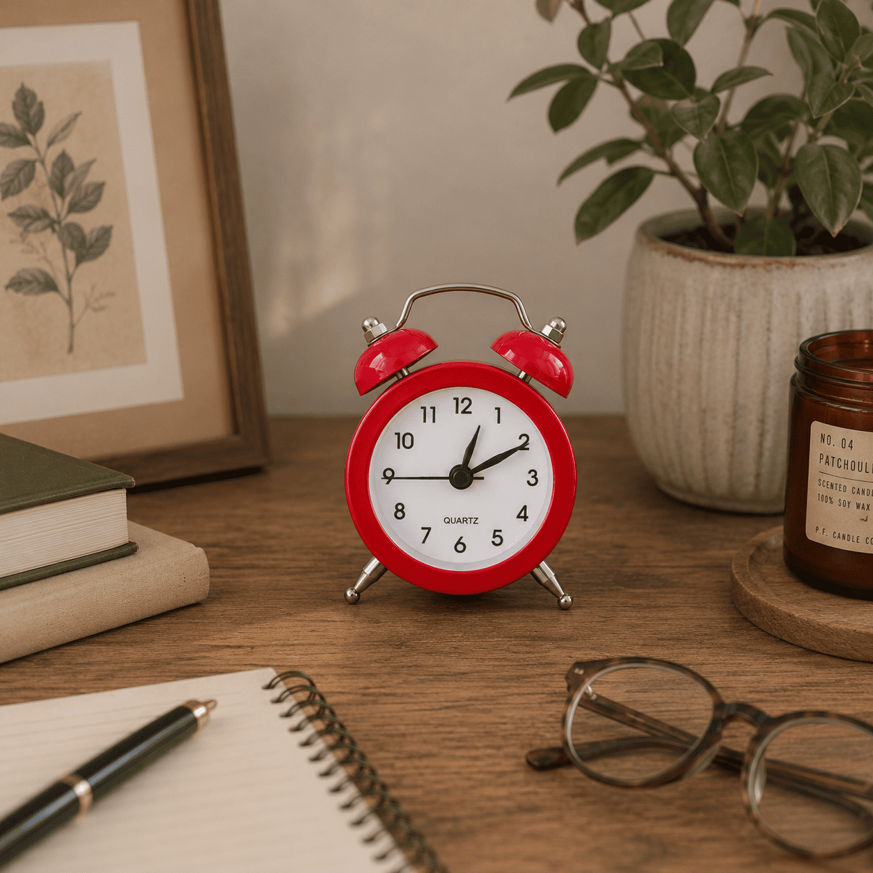 mini reveil horloge rouge chambre adulte - monreveil.com