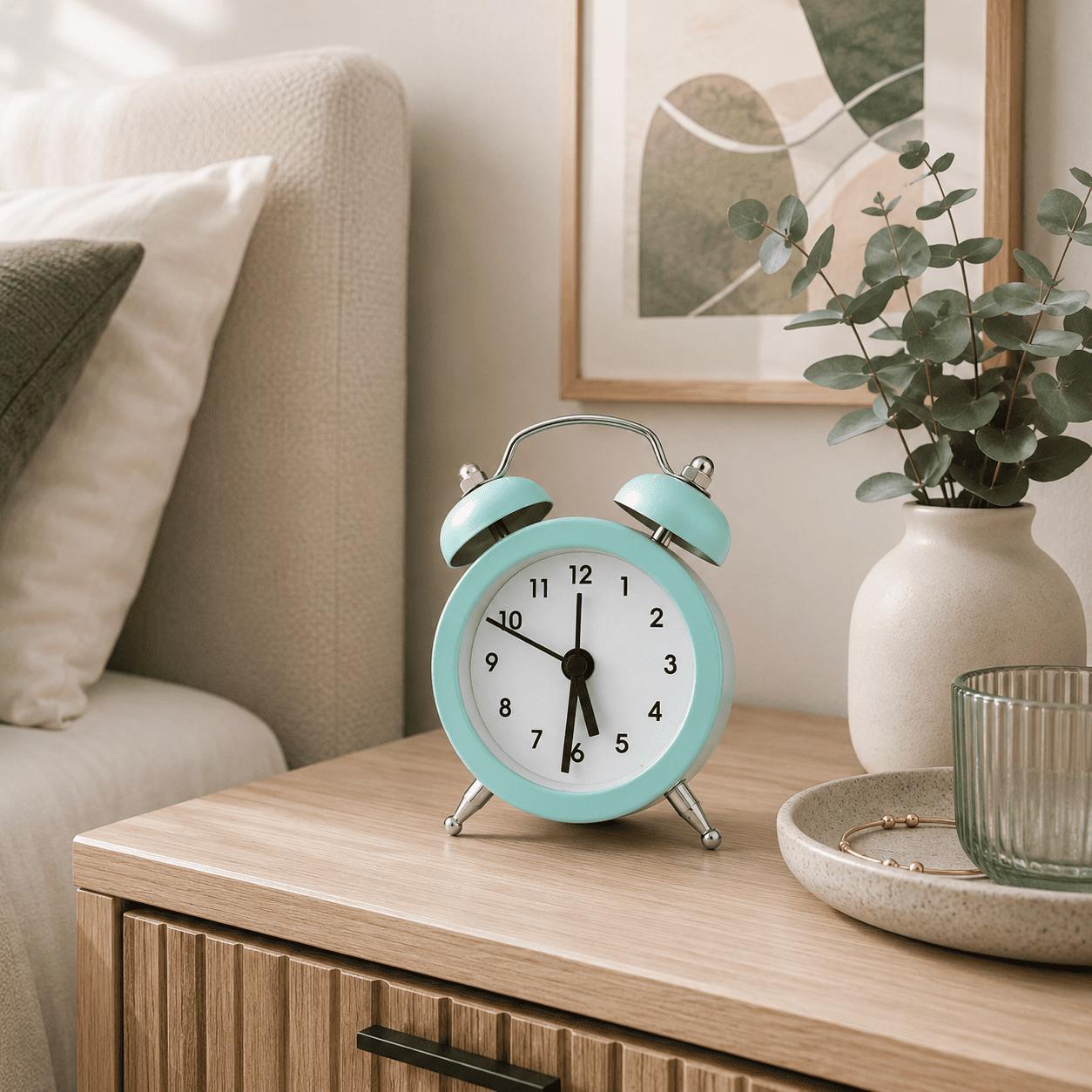 mini reveil horloge turquoise chambre adulte - monreveil.com