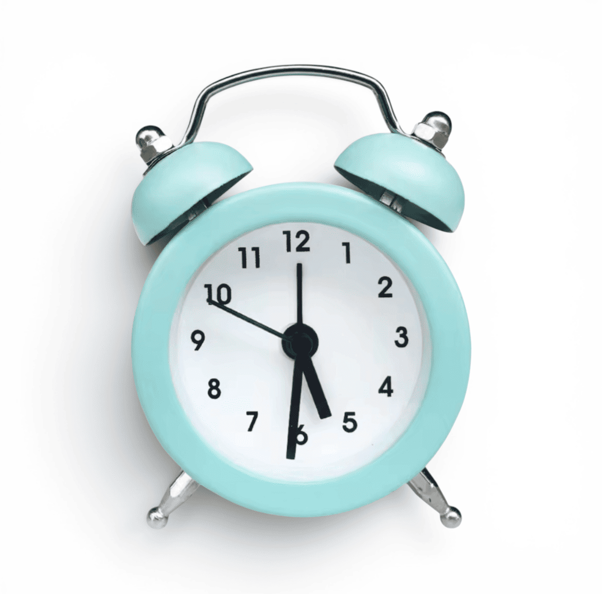 mini reveil horloge turquoise sur fond blanc - monreveil.com