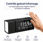 reveil enfant radio FM avec plusieurs alarmes, capteur, silencieux 