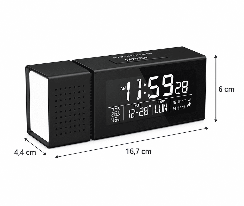 reveil enfant radio FM taille du produit - monreveil.com