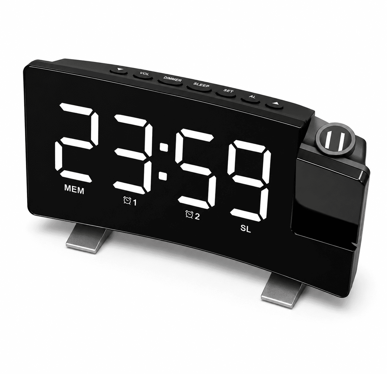 radio réveil projecteur enfant blanc sur fond blanc 