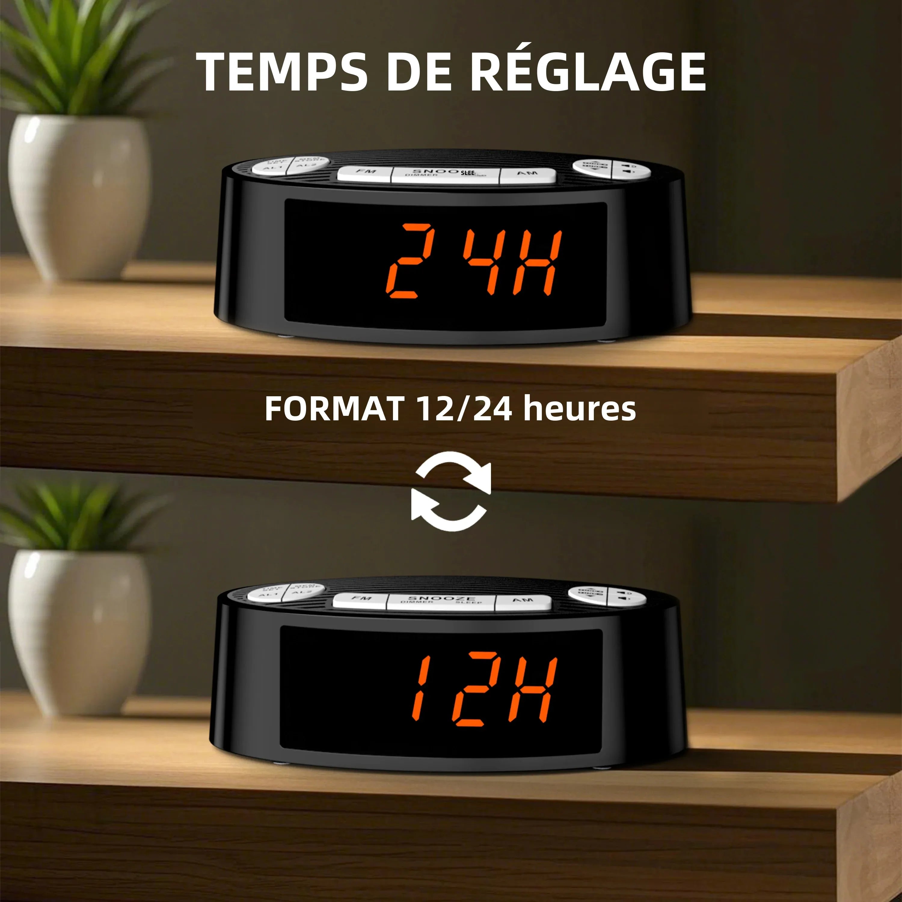 radio reveil enfant noir fonctionnalités - monreveil.com