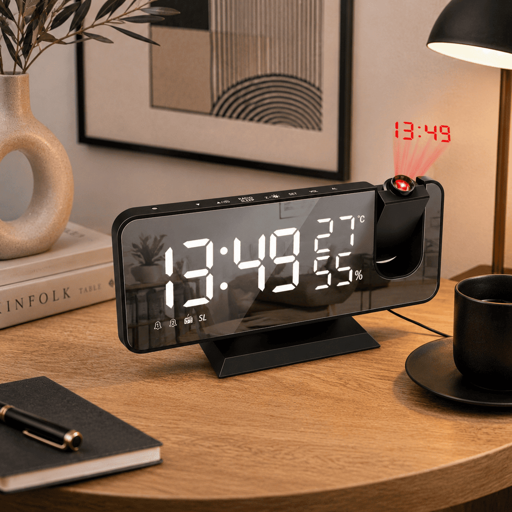 radio reveil projecteur noir chambre adulte - monreveil.com