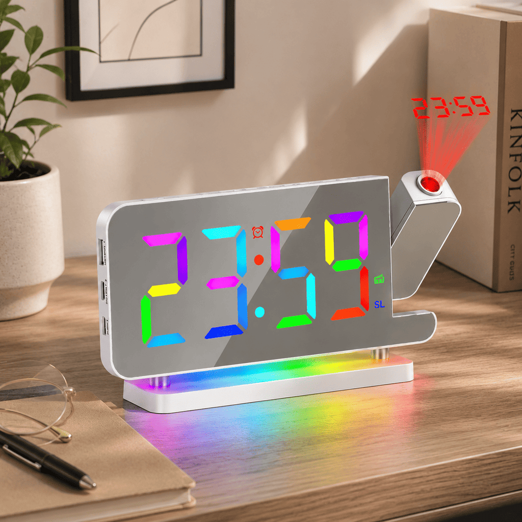 radio reveil projection blanc chambre adulte - monreveil.com