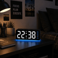 reveil adolescent noir et bleu double alarme chambre ado - monreveil.com