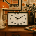 reveil horloge vintage noir année 70 - monreveil.com