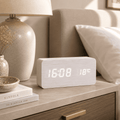 Réveil bois plat chambre design blanc - monreveil.com