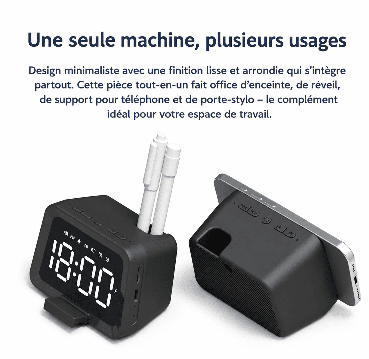 réveil connecté adolescent bluetooth design minimaliste - monreveil.com