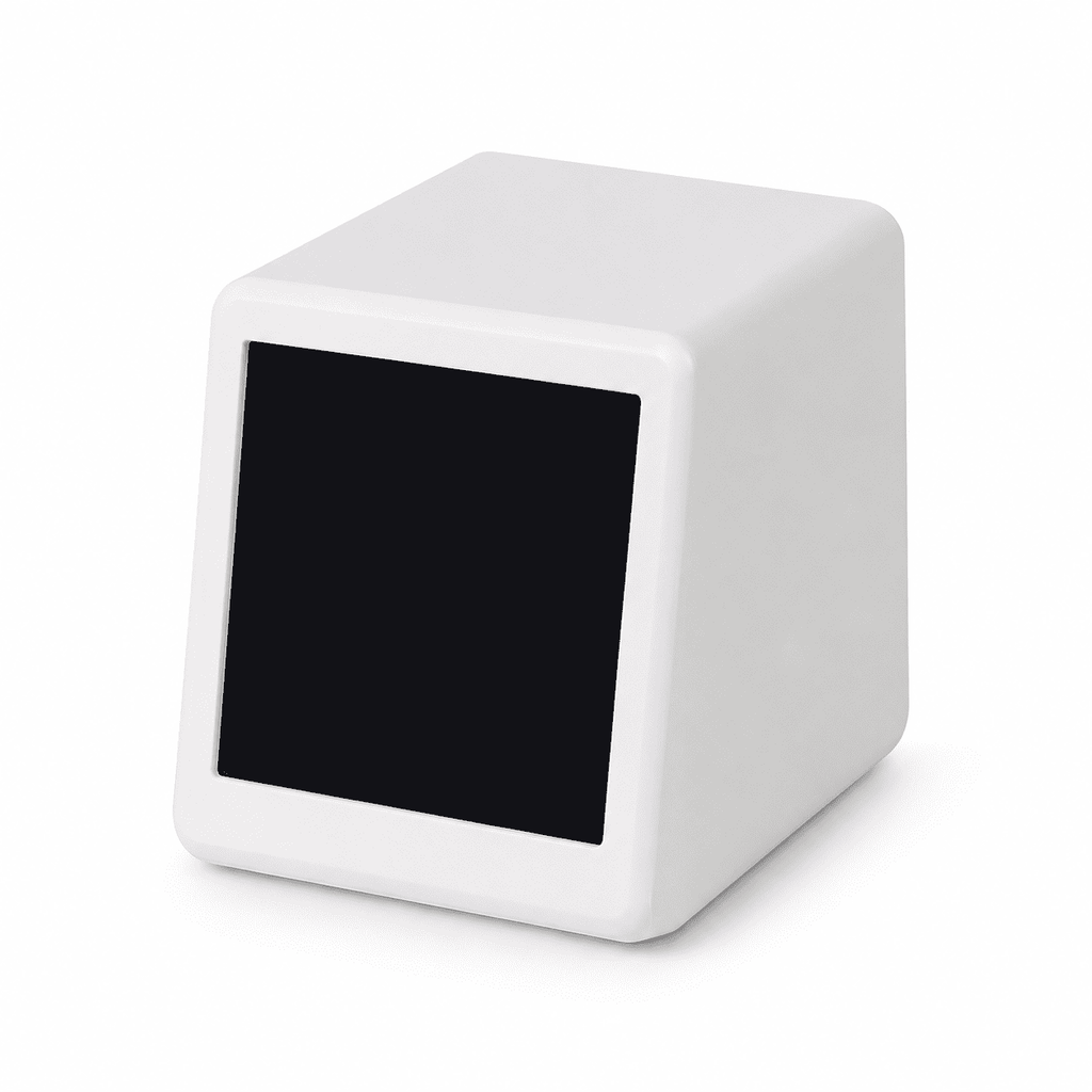 réveil connecté cubique sans alimentation sur fond blanc - monreveil.com