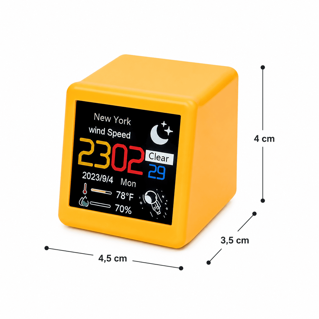 réveil connecté cubique taille du produit - monreveil.com
