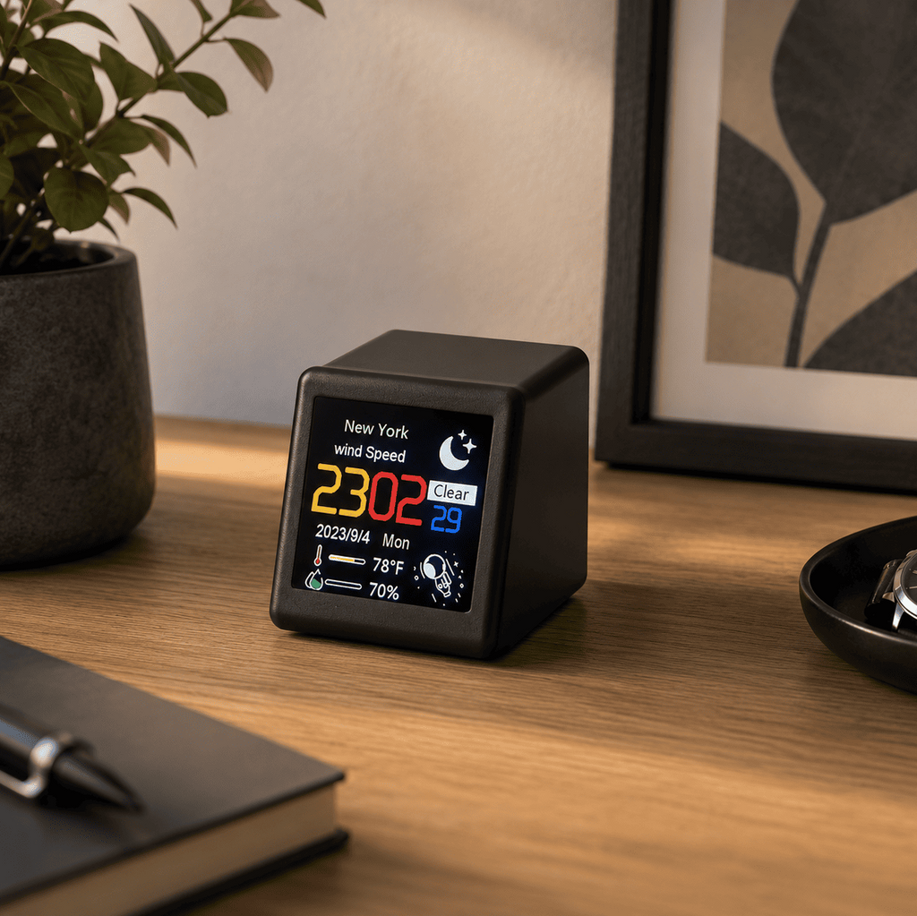 réveil connecté cubique noir adulte - monreveil.com