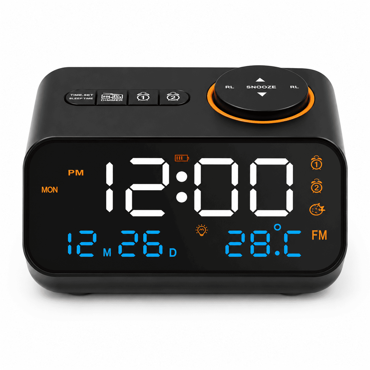 radio reveil enfant connecte noir sur fond blanc - monreveil.com