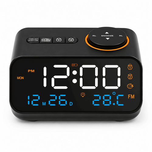 radio reveil enfant  noir sur fond blanc - monreveil.com