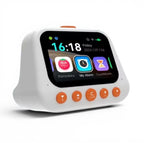 reveil enfant avec intelligence artificiel sur fond blanc 