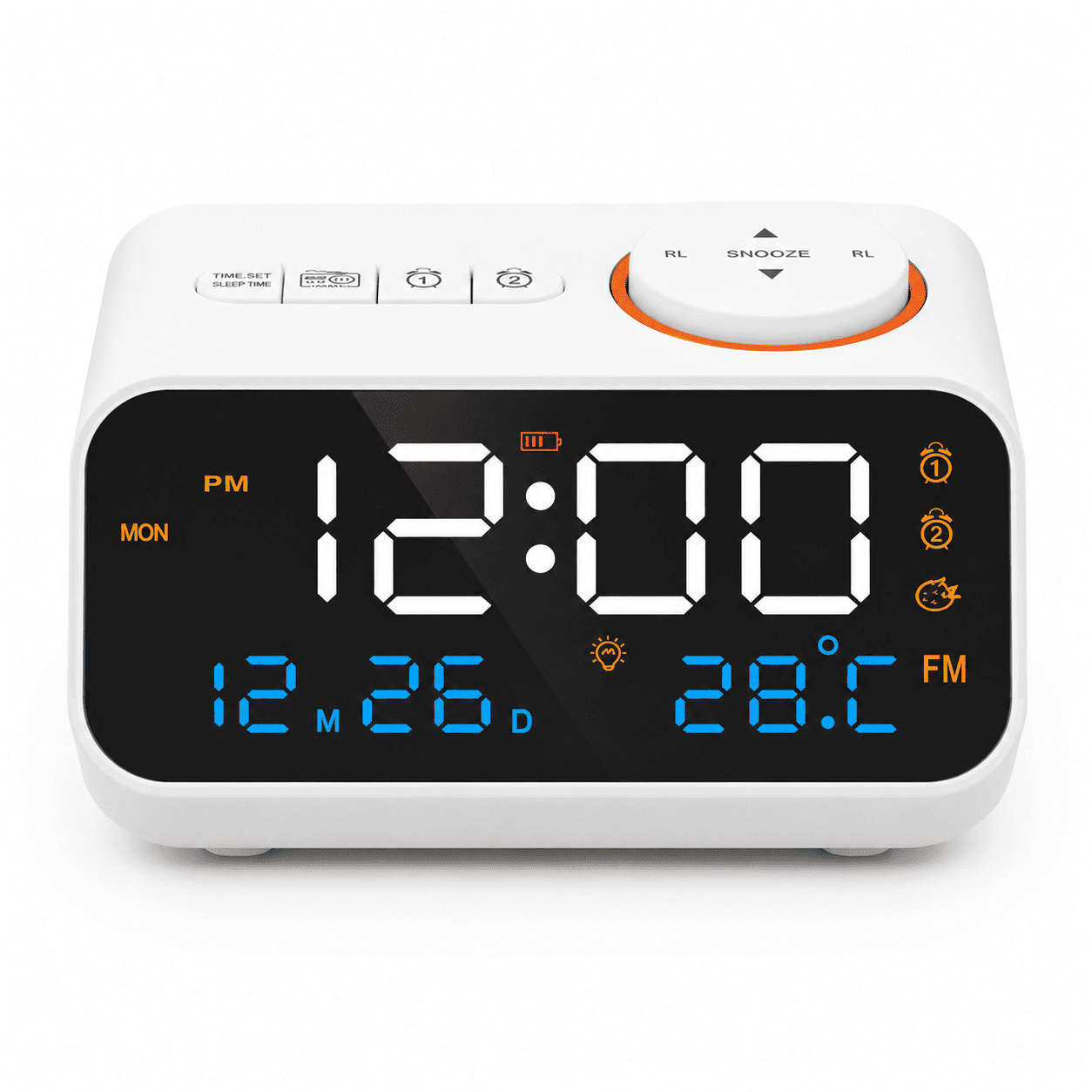 radio reveil enfant  blanc sur fond blanc