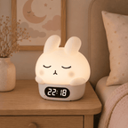 reveil veilleuse lapin blanc chambre enfant - monreveil.com