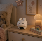 reveil veilleuse lapin blanc silicone chambre enfant - monreveil.com