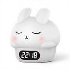 reveil veilleuse lapin blanc sur fond blanc - monreveil.com