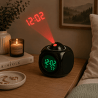 reveil projection carré noir chambre adulte - monreveil.com
