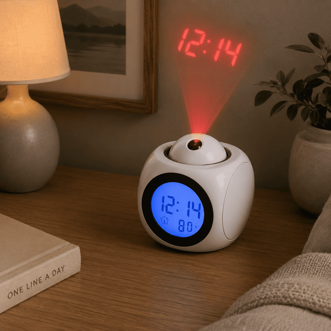 reveil projection carré blanc chambre adulte - monreveil.com