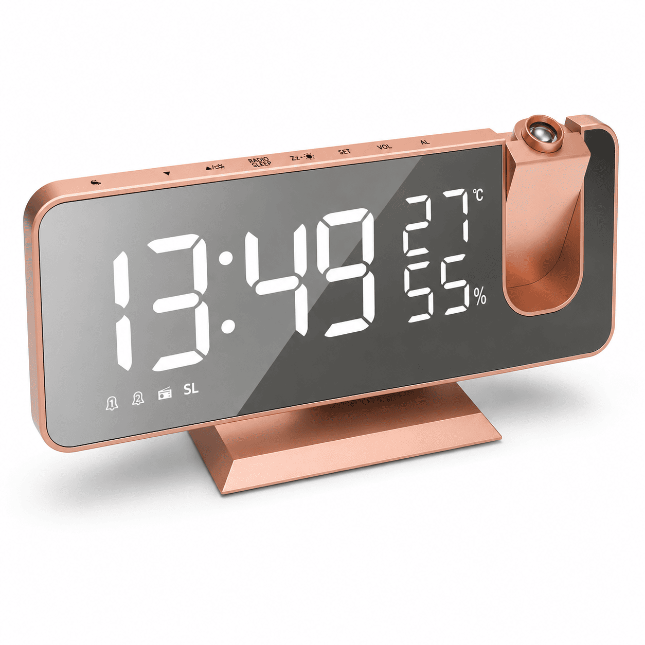 réveil projection plafond rose gold sur fond blanc - monreveil.com