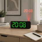 reveil projection noir et vert chambre adulte - monreveil.com