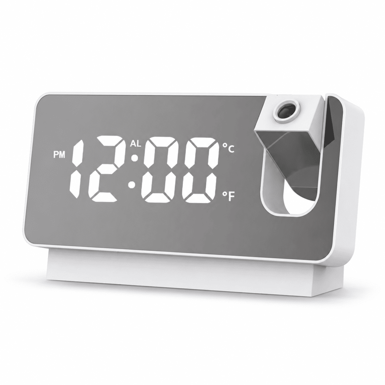 reveil projection miroir blanc sur fond blanc - monreveil.com