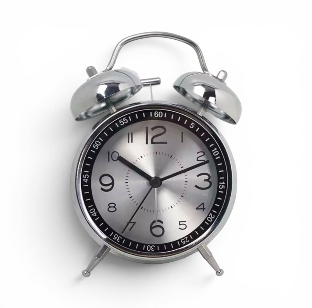 reveil horloge gris sur fond blanc - monreveil.com