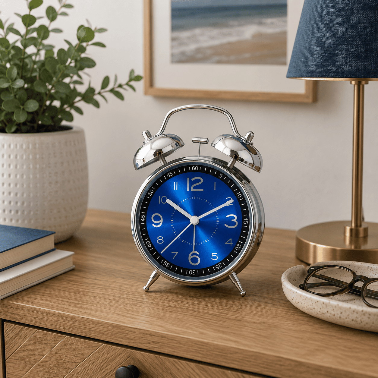 reveil horloge bleu chambre adulte - monreveil.com