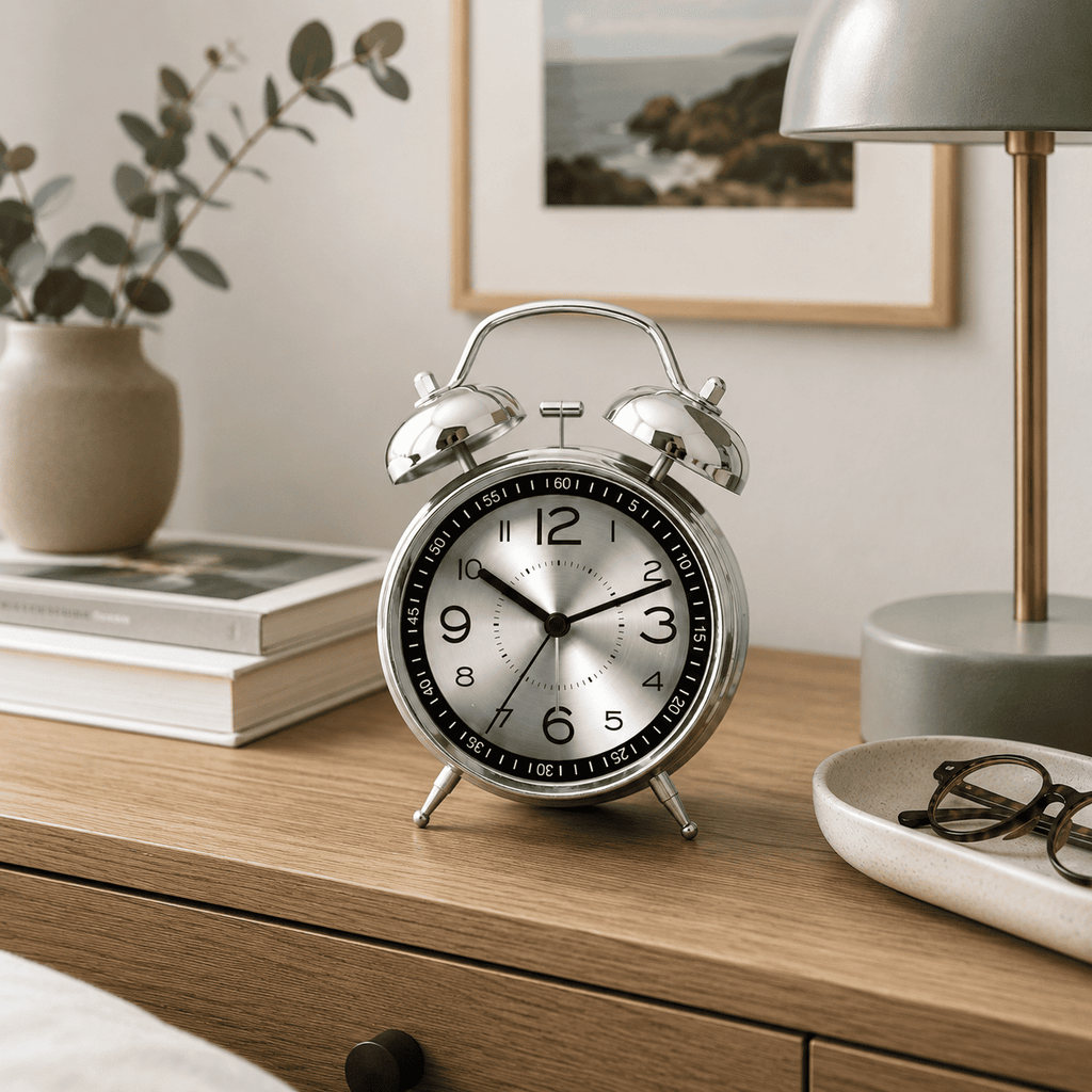 reveil horloge gris chambre adulte - monreveil.com