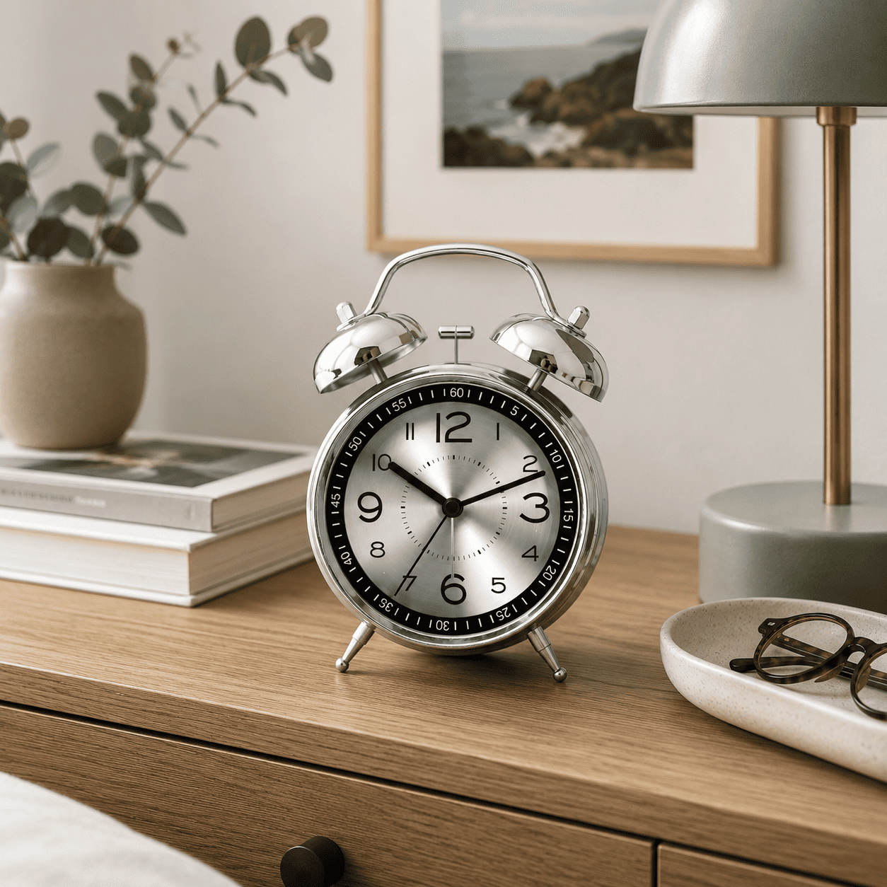 reveil horloge gris chambre adulte - monreveil.com