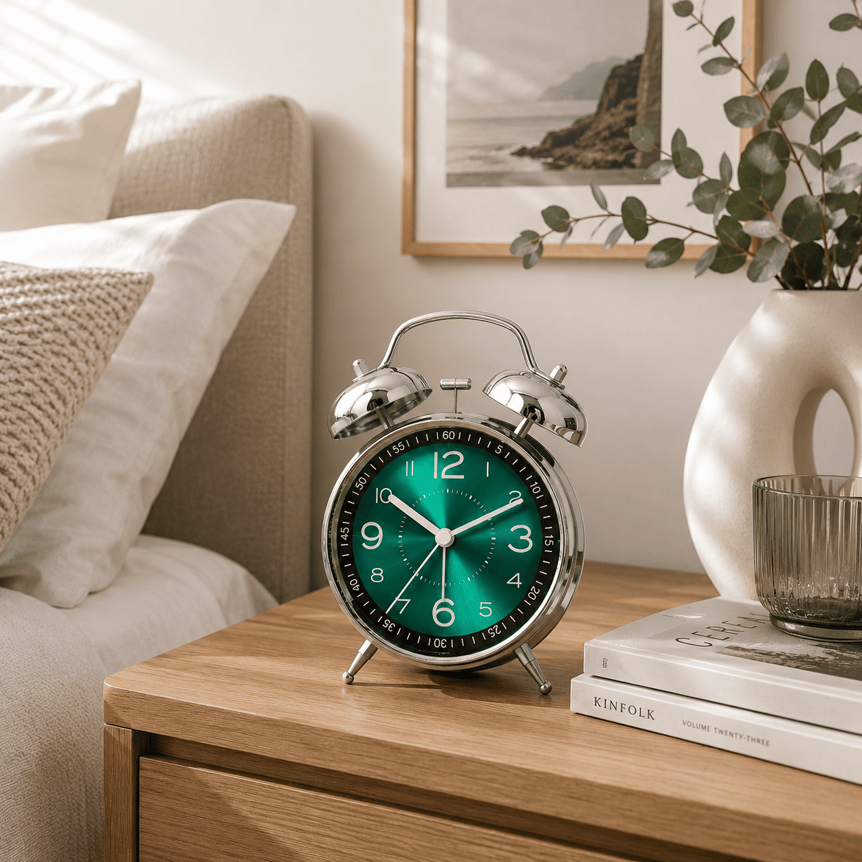 reveil horloge vert chambre adulte - monreveil.com