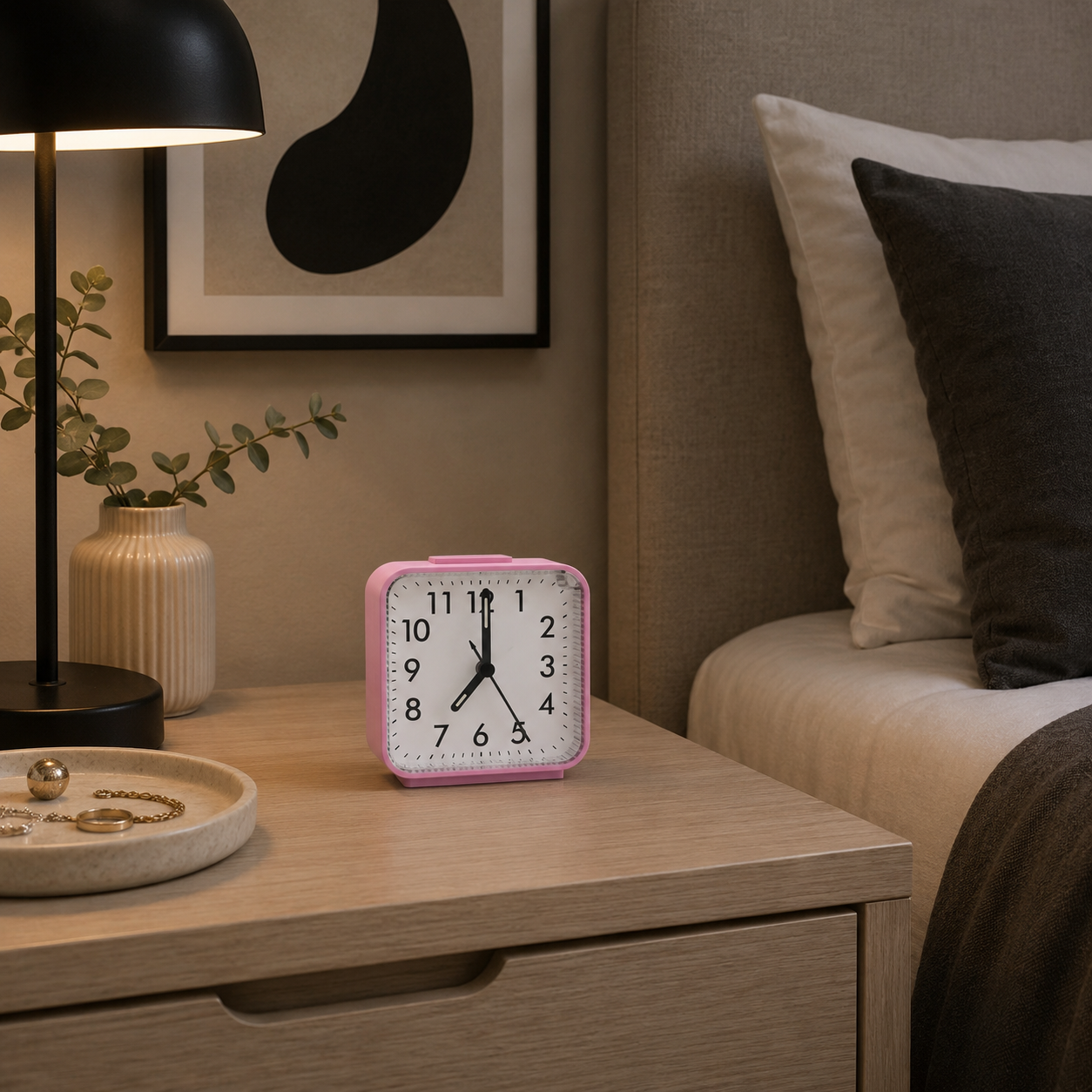 reveil horloge sans bruit rose chambre adulte - monreveil.com