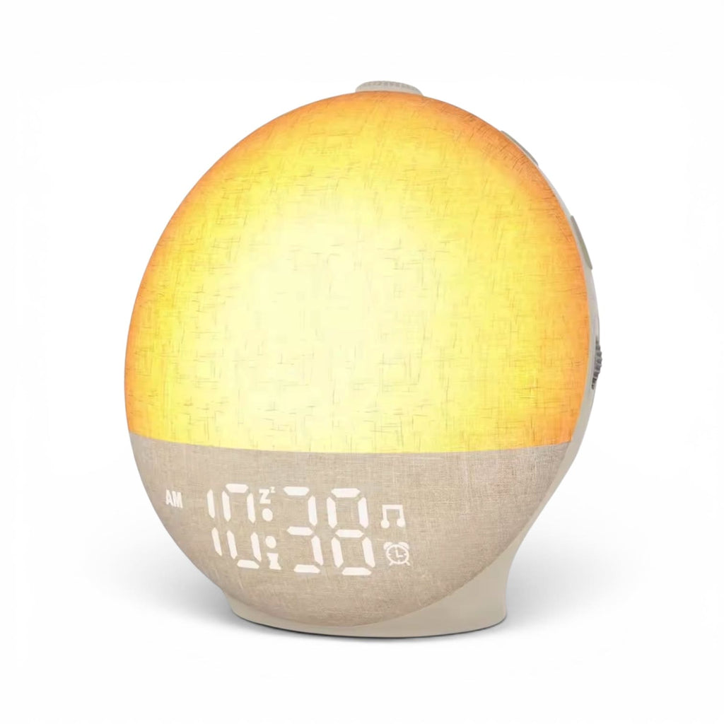 réveil simulateur d'aube 12 modes colorés sur fond blanc - monreveil.com