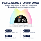 Double alarme et Snooze de 5 minutes du réveil veilleuse chat