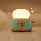 Réveil veilleuse toaster vert avec lumière blanc chaud