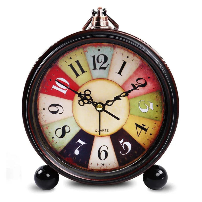 reveil horloge retro roulette colorée sur fond blanc - monreveil.com