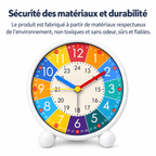 Réveil analogique éducatif blanc avec des matériaux fiables